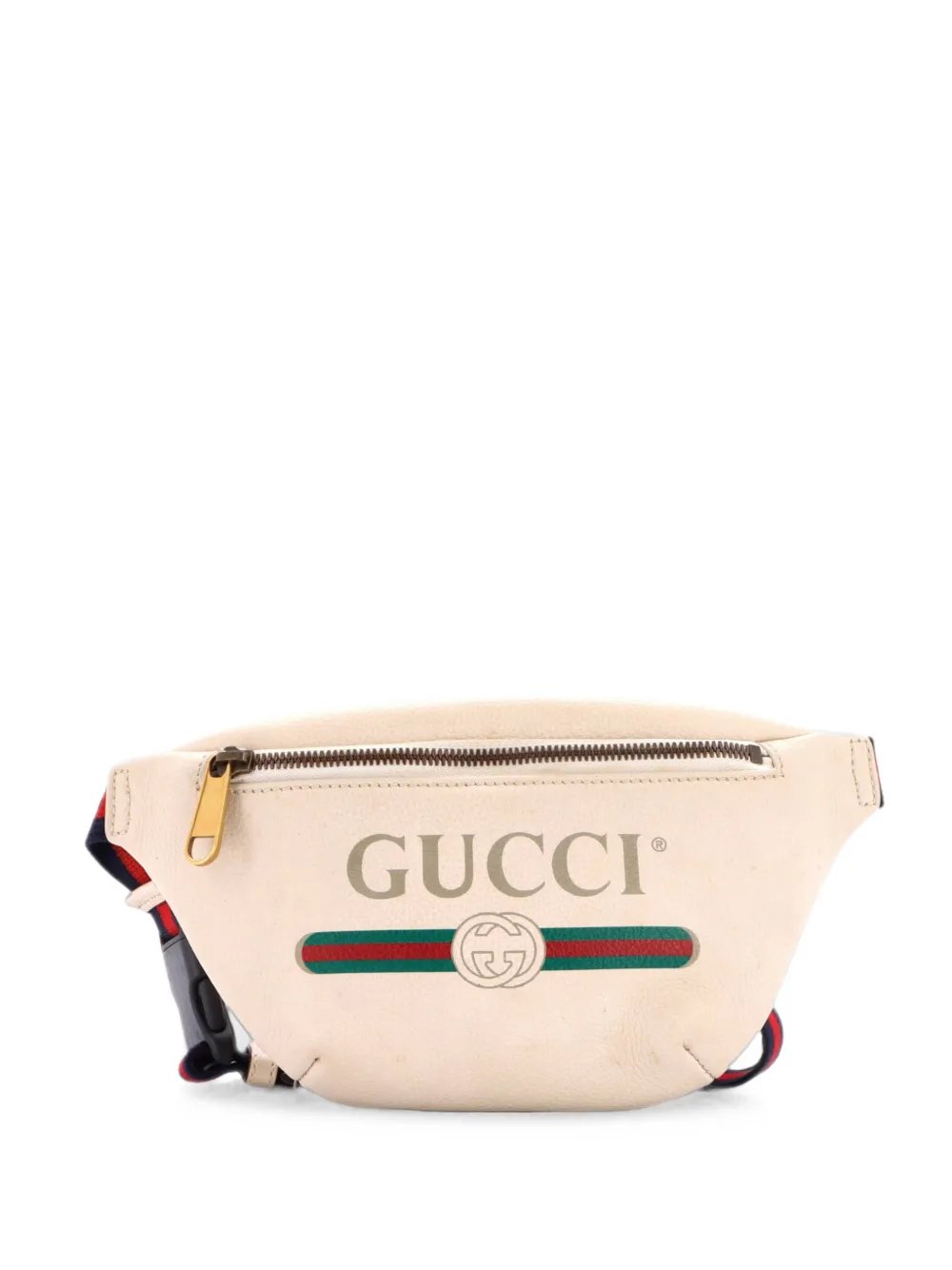 Logo Printed Leather Small belt bag