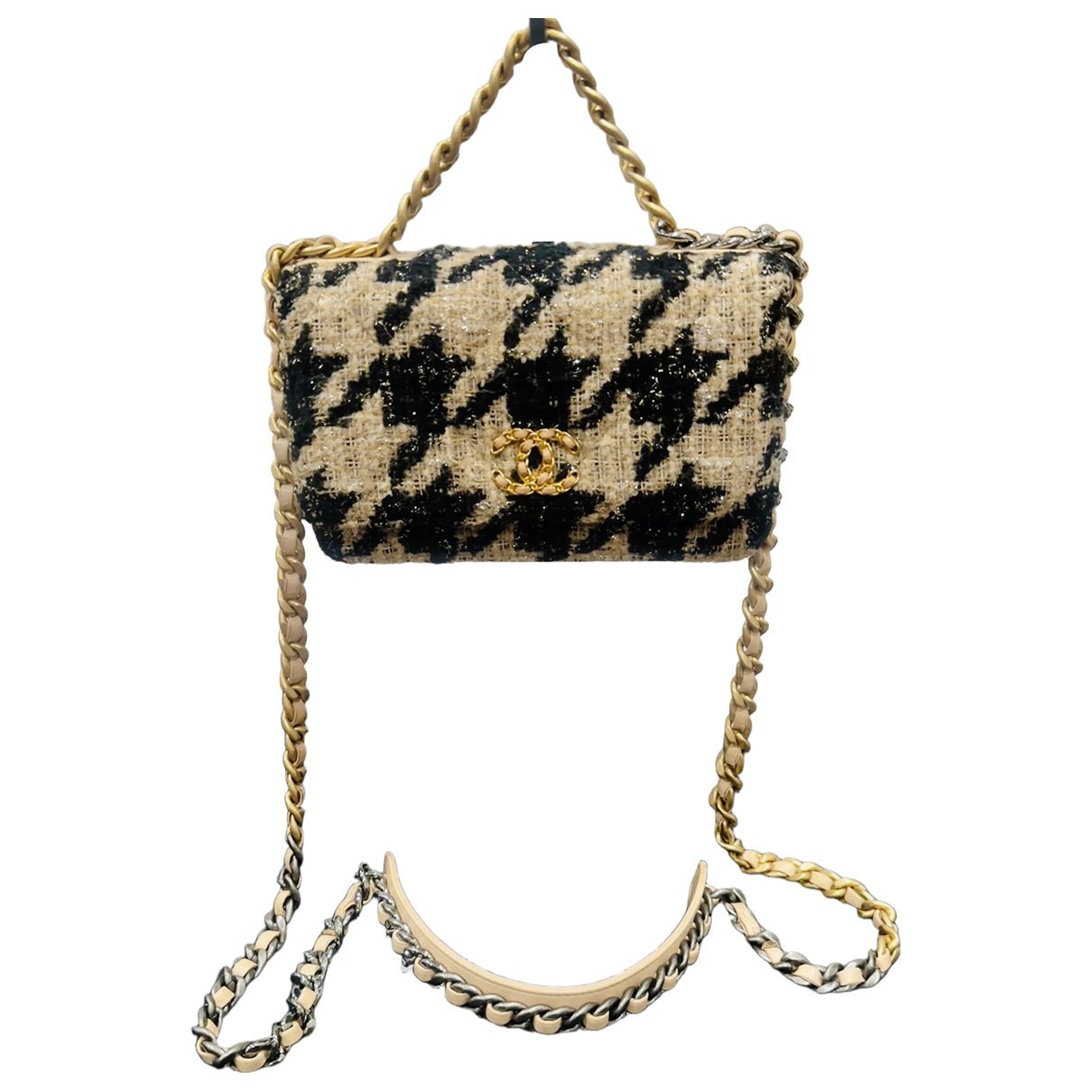 Wallet On Chain Chanel 19 tweed handbag