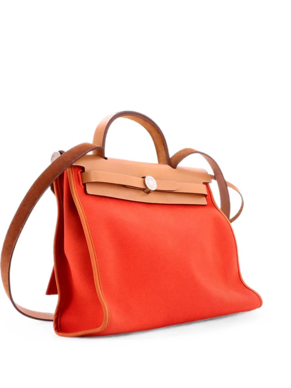 Herbag Zip Leather and Toile 31 shoulder bag