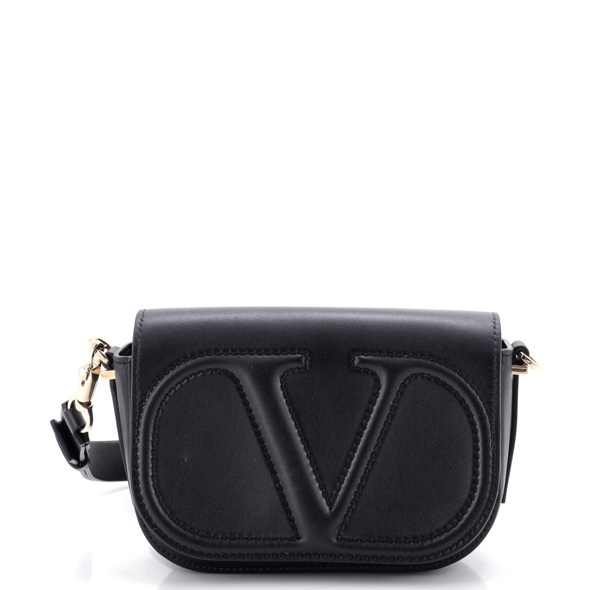 VLogo Flap Shoulder Bag Leather Small