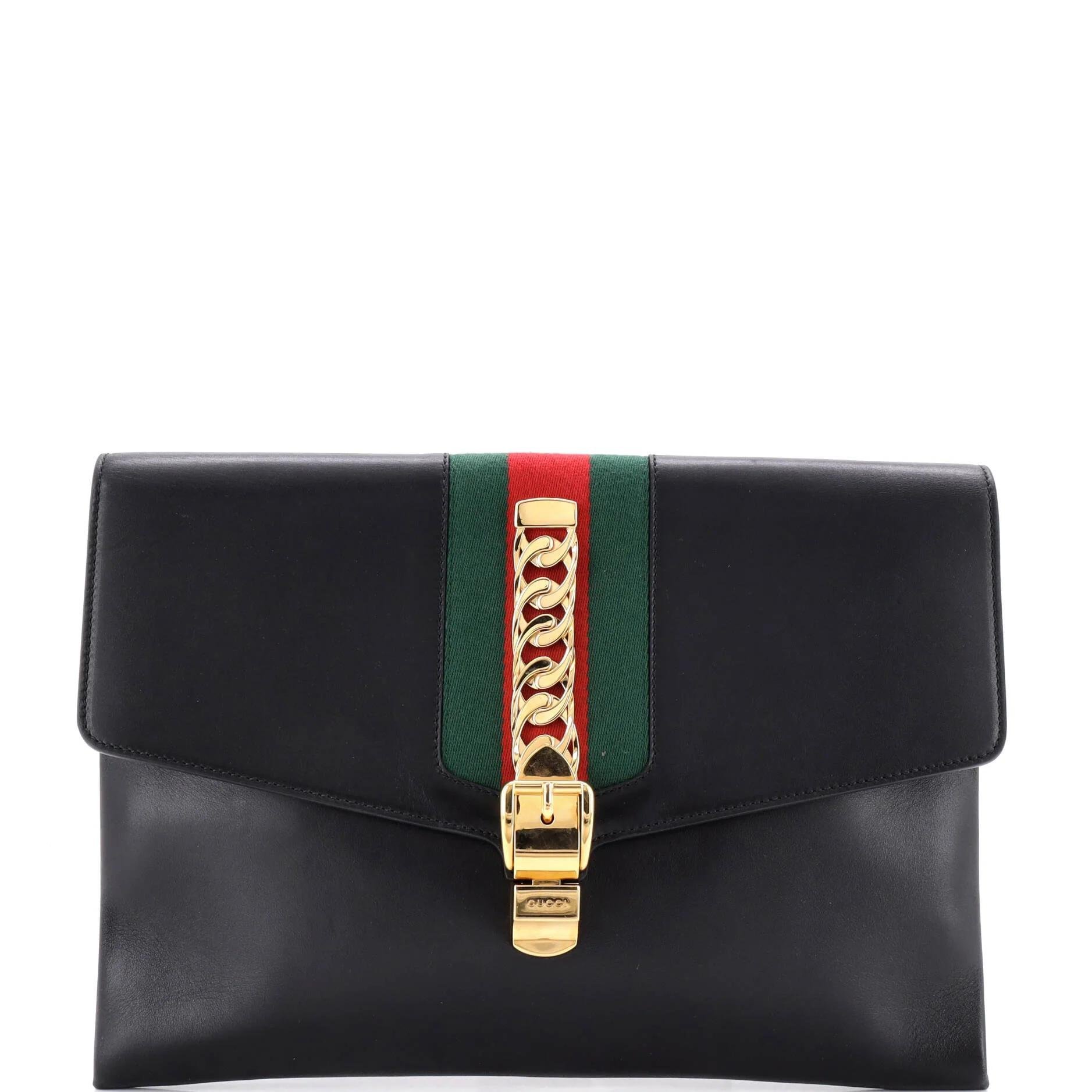 Leather clutch bag