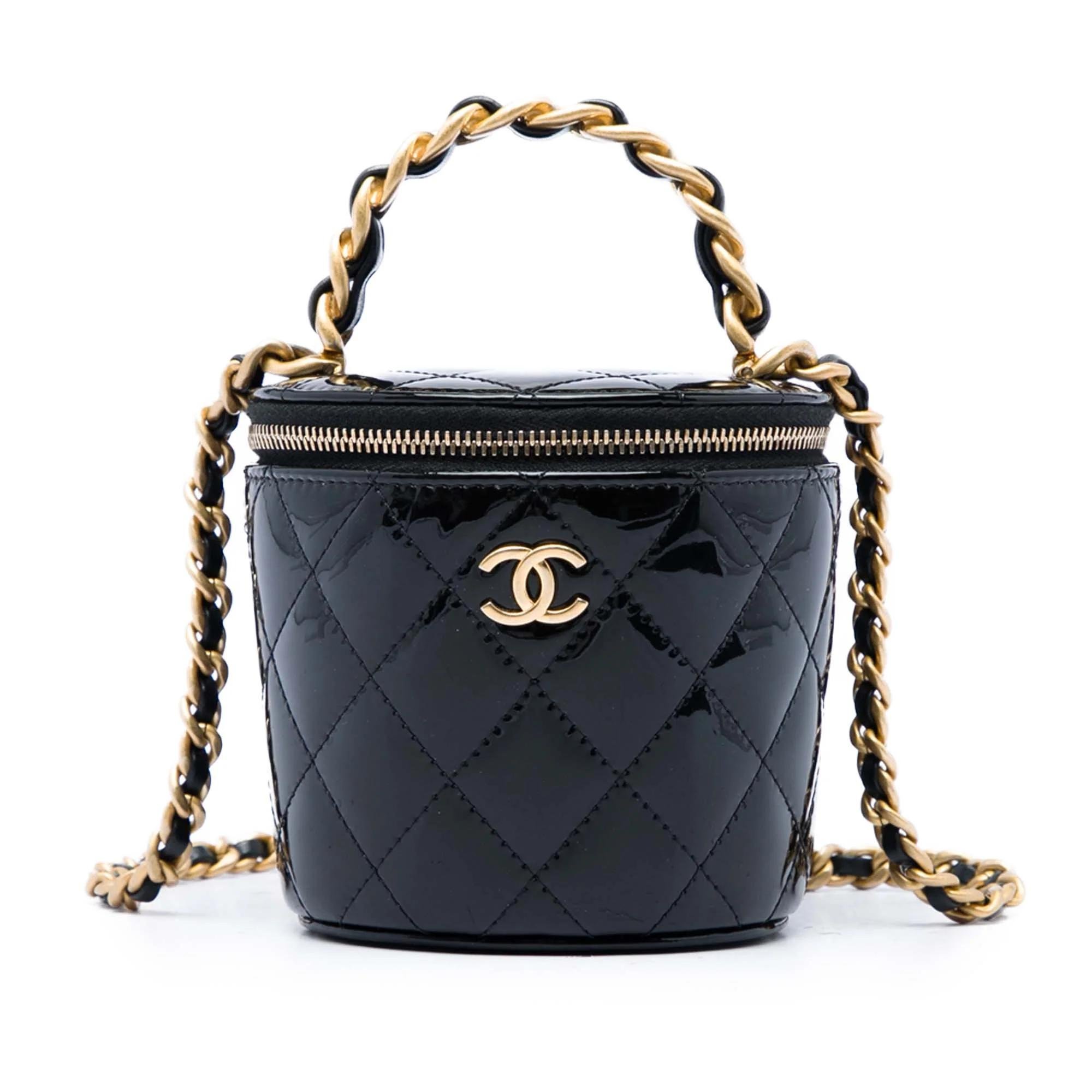 Vanity patent leather handbag