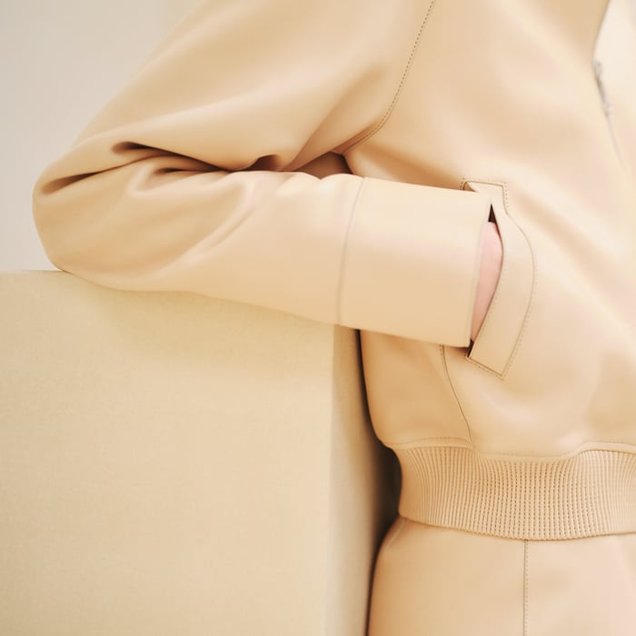 Beige Tendre Heritage Calfskin Jacket