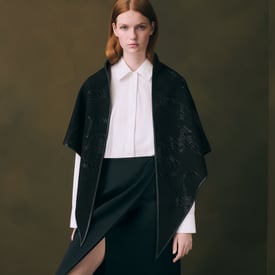 Exceptional embroidered triangle scarf
