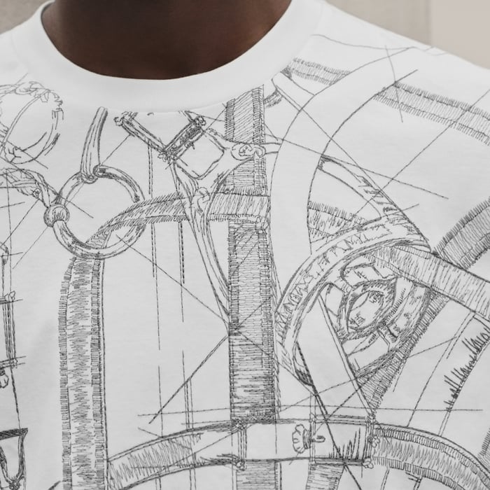 Blanc "Cavalcadour Griffonne" Embroidered T-shirt