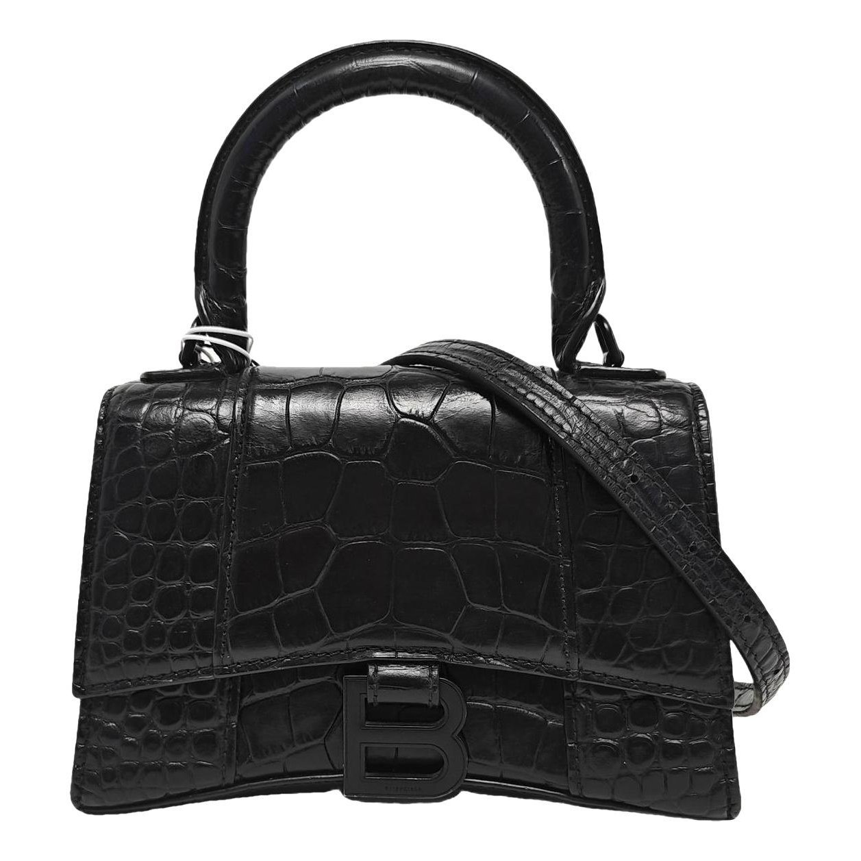 Hourglass leather handbag
