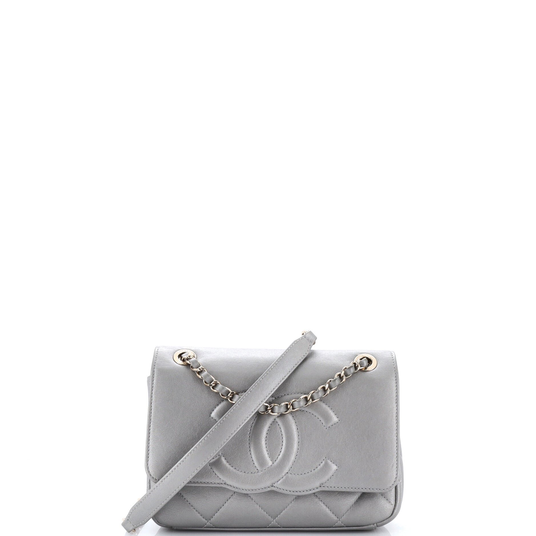 Timeless CC Scalloped Flap Bag Quilted Lambskin Small