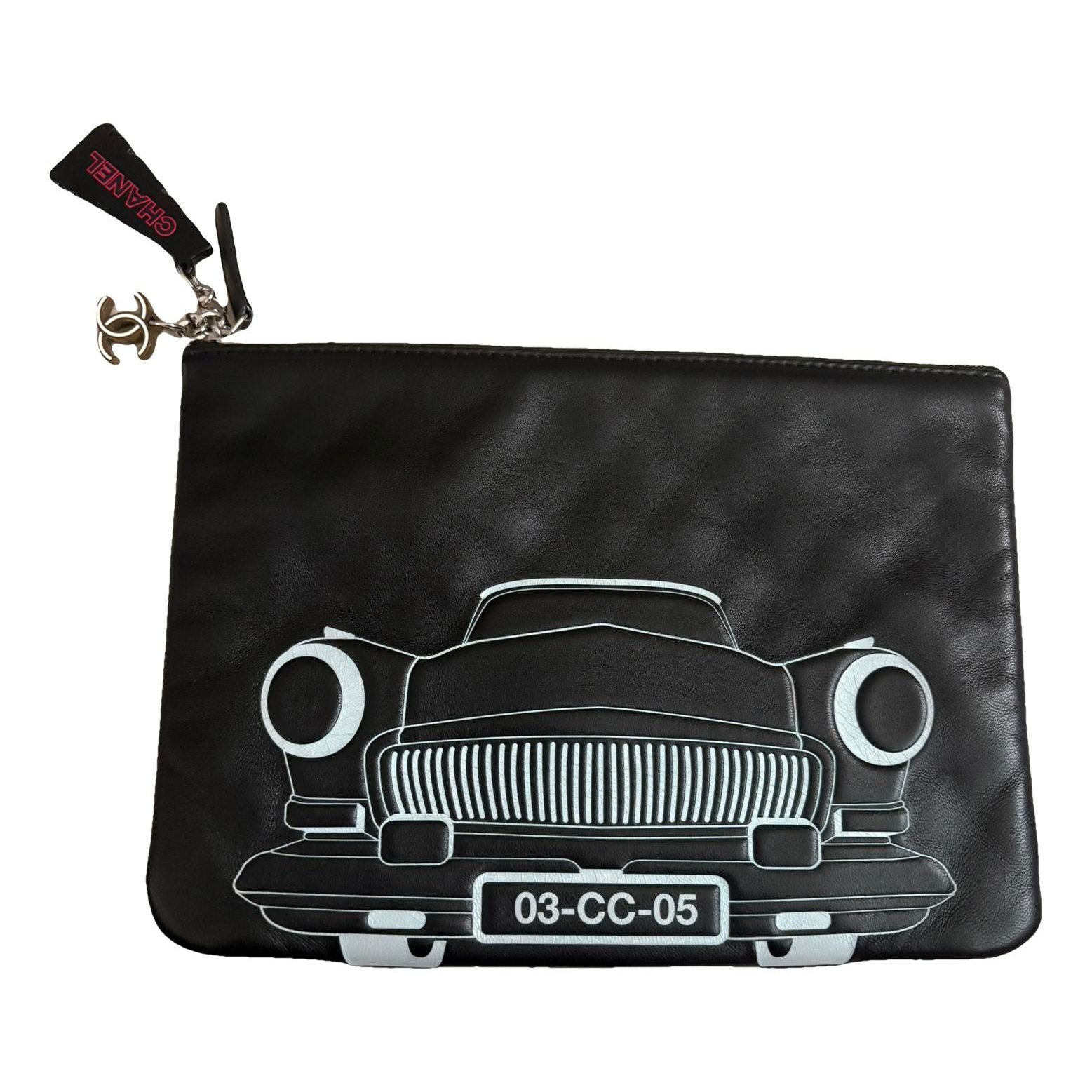 Leather clutch bag