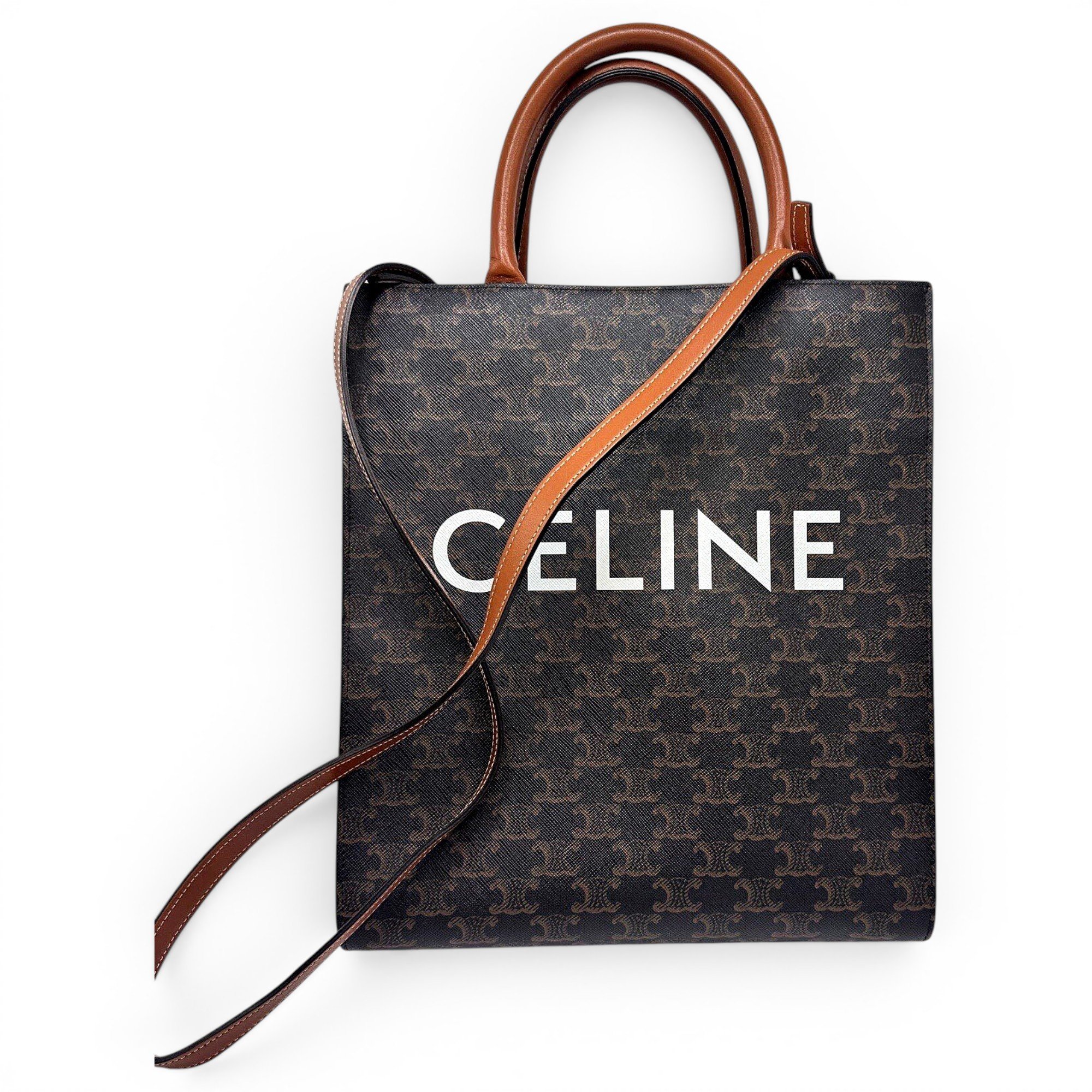 Cabas Vertical leather tote