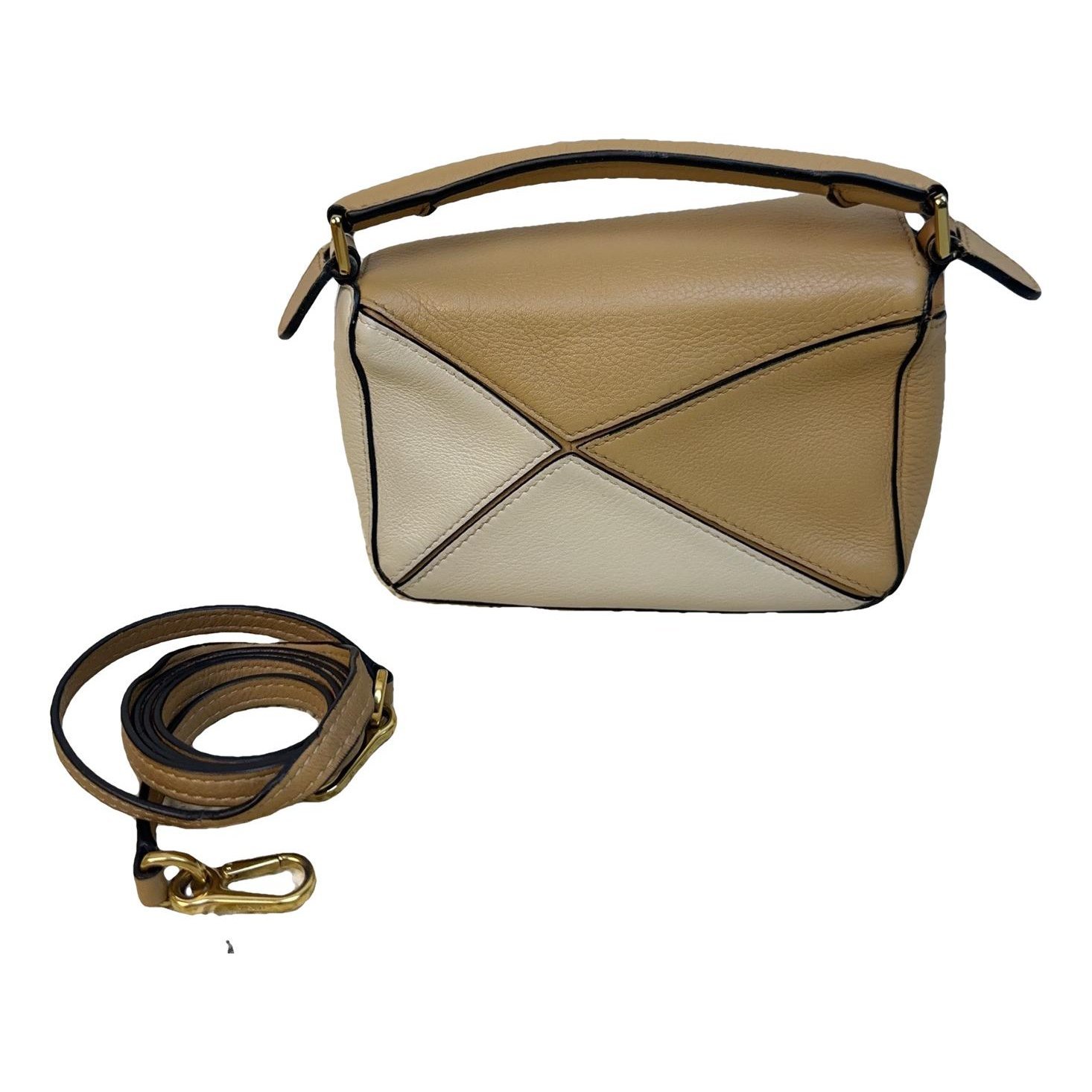 Puzzle leather handbag
