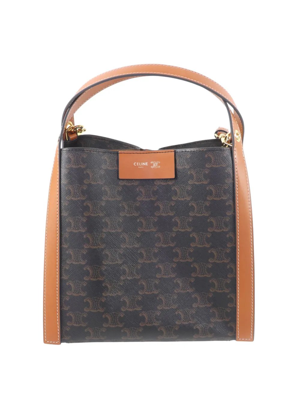 Celine 2025 Small Triomphe Coated Canvas Cube satchel