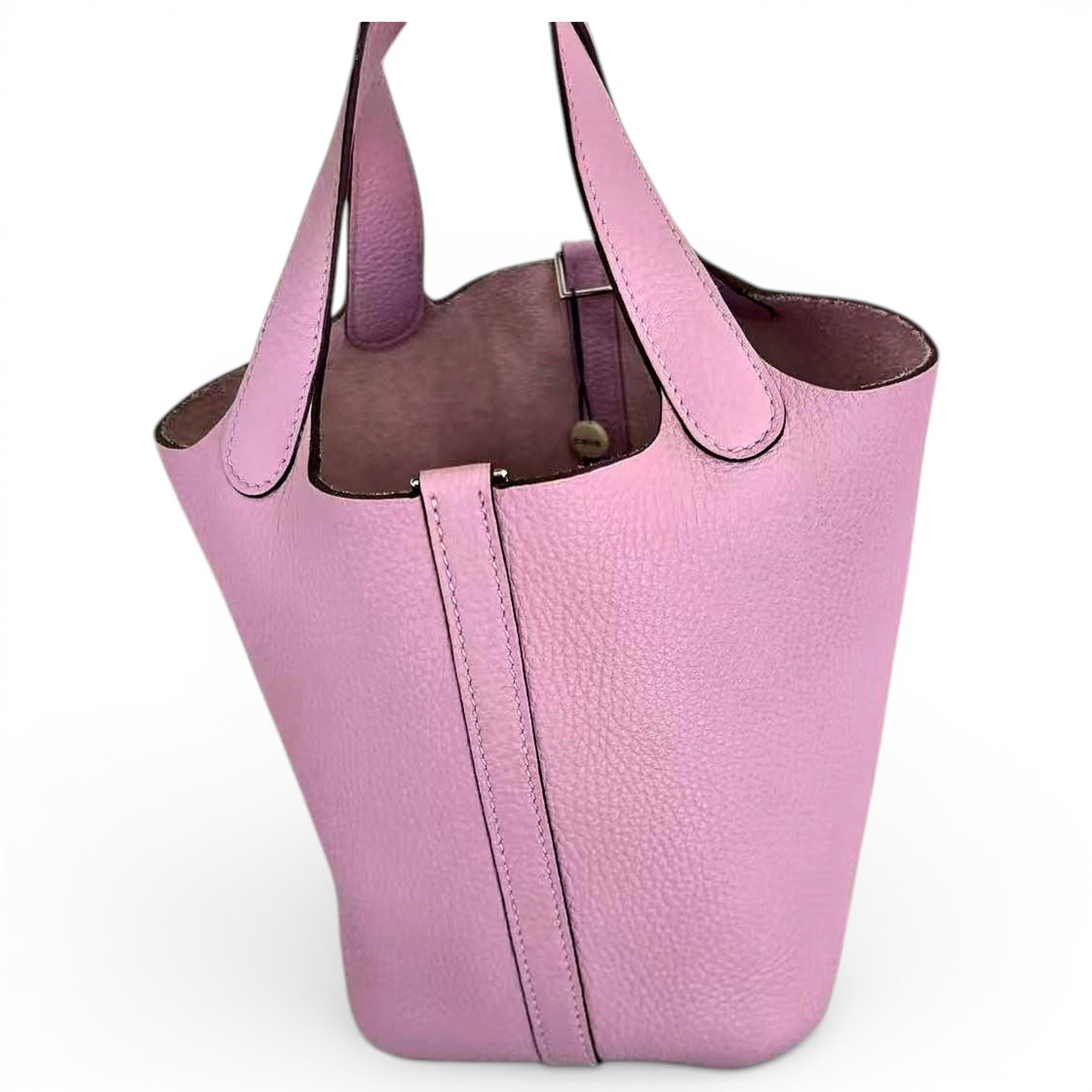Hermes Picotin 18 Handbag Mauve Sylvestre Clemence Leather 2022