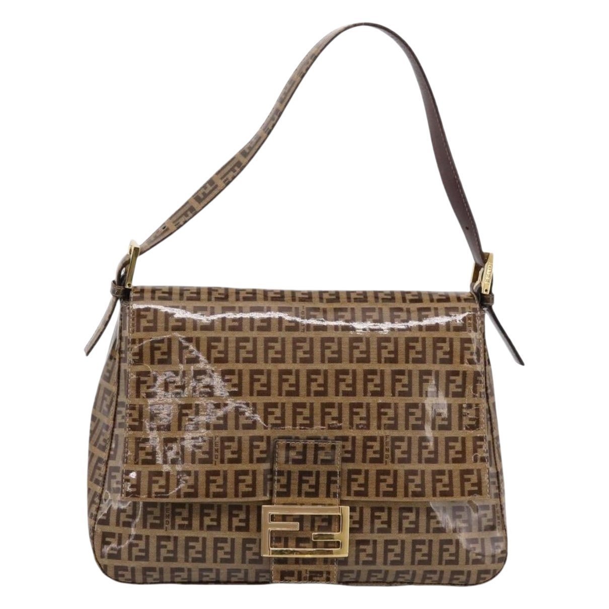 Baguette patent leather handbag