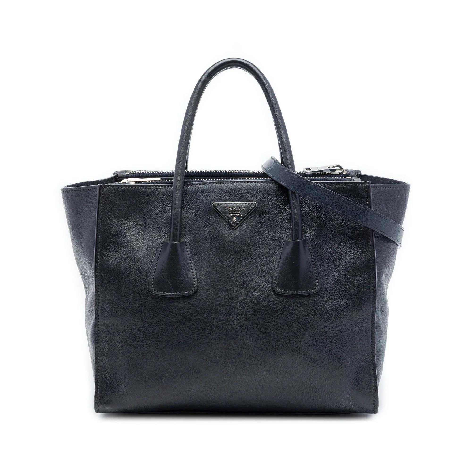 Prada Double pony-style calfskin handbag
