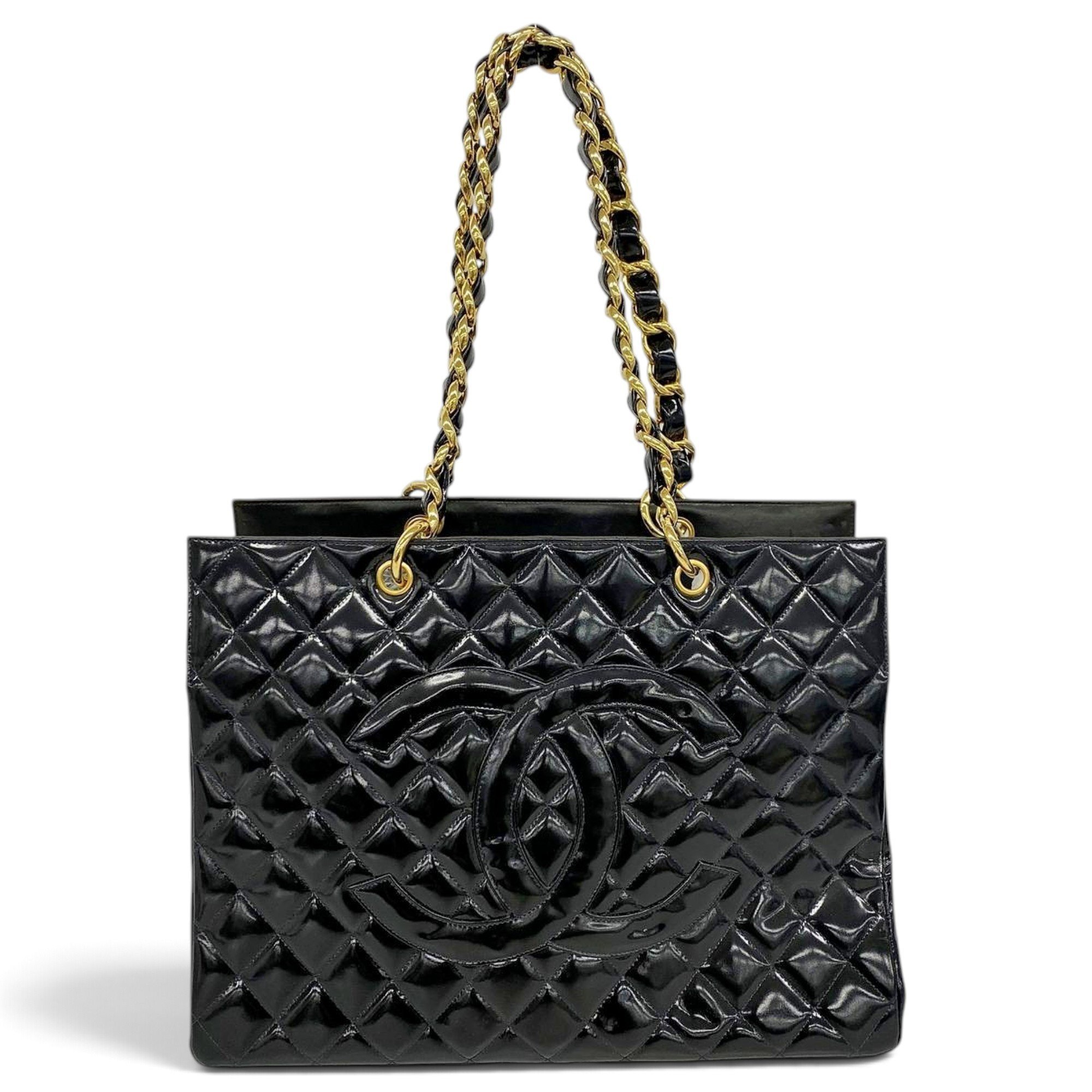 Patent leather tote