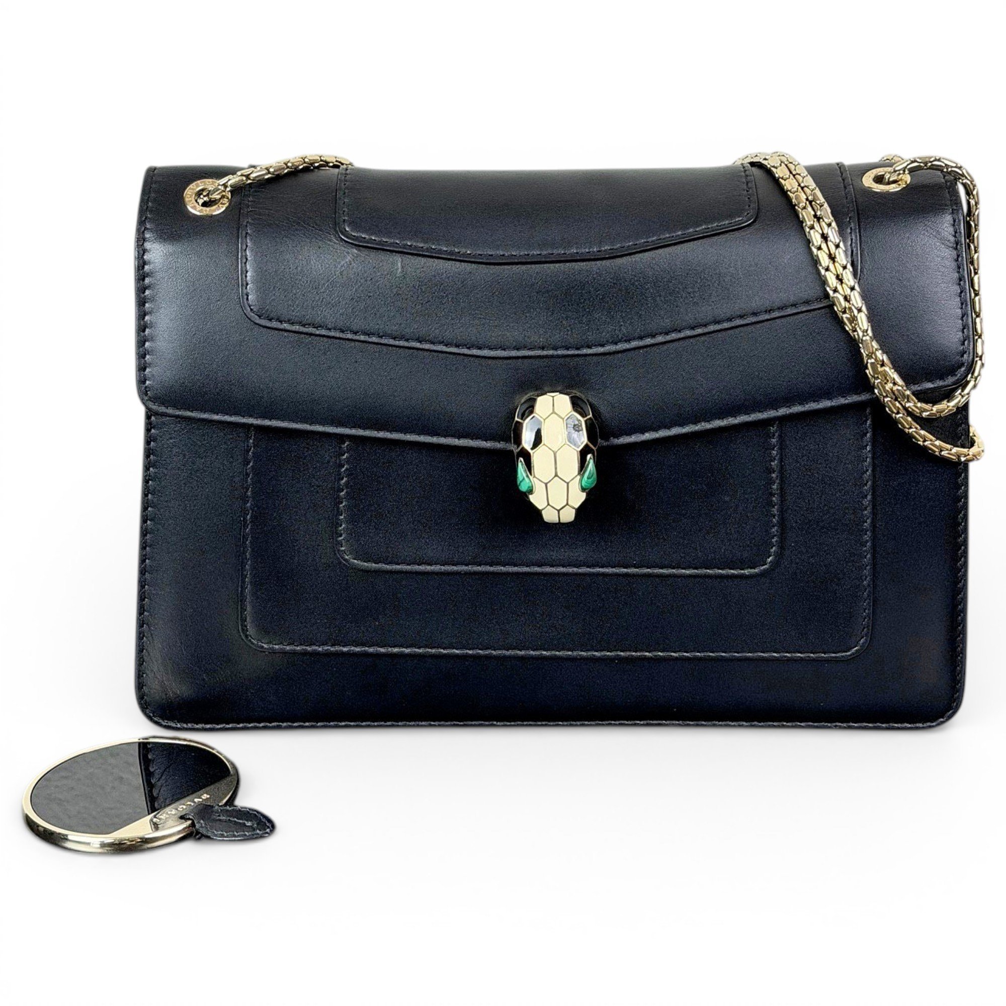 Serpenti leather handbag