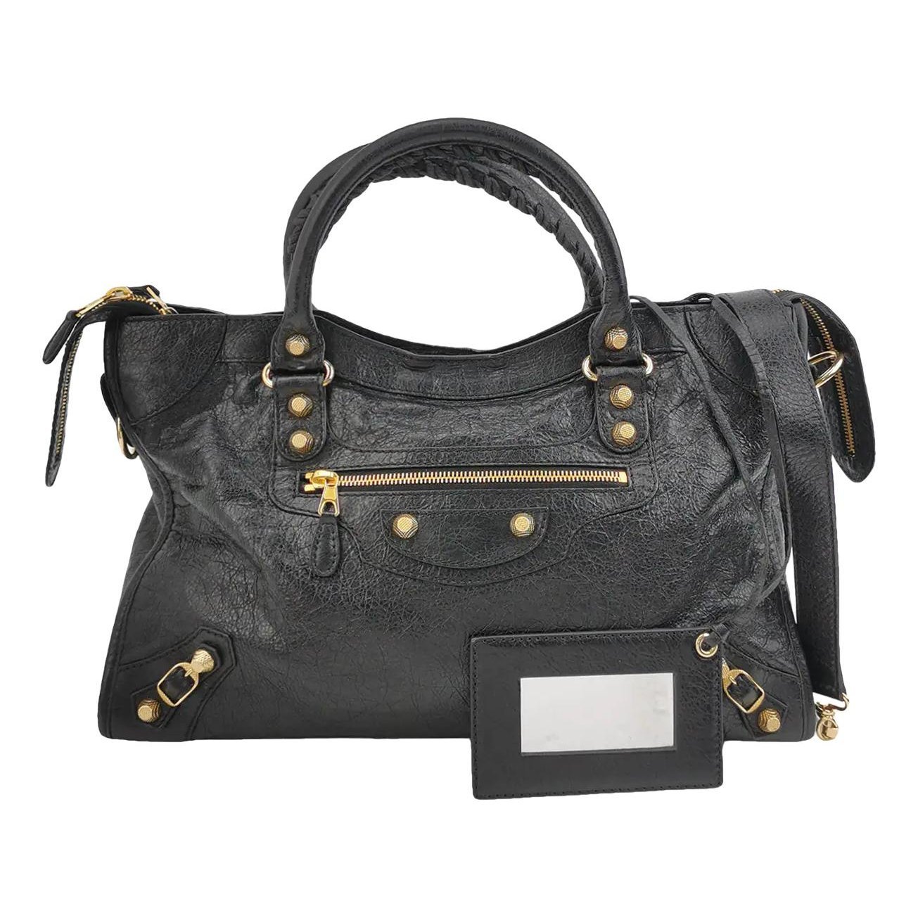 City leather handbag