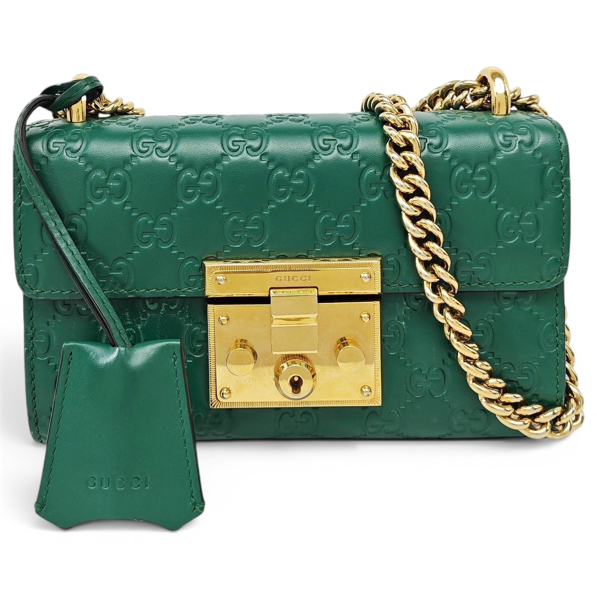 Padlock leather crossbody bag