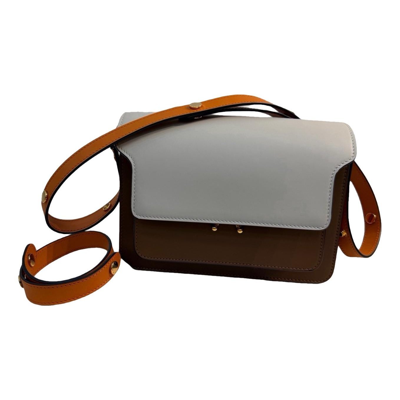 Trunk leather crossbody bag