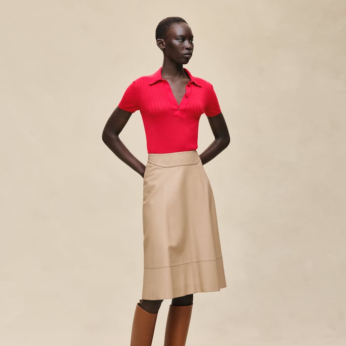 Beige Cajou Flared Skirt