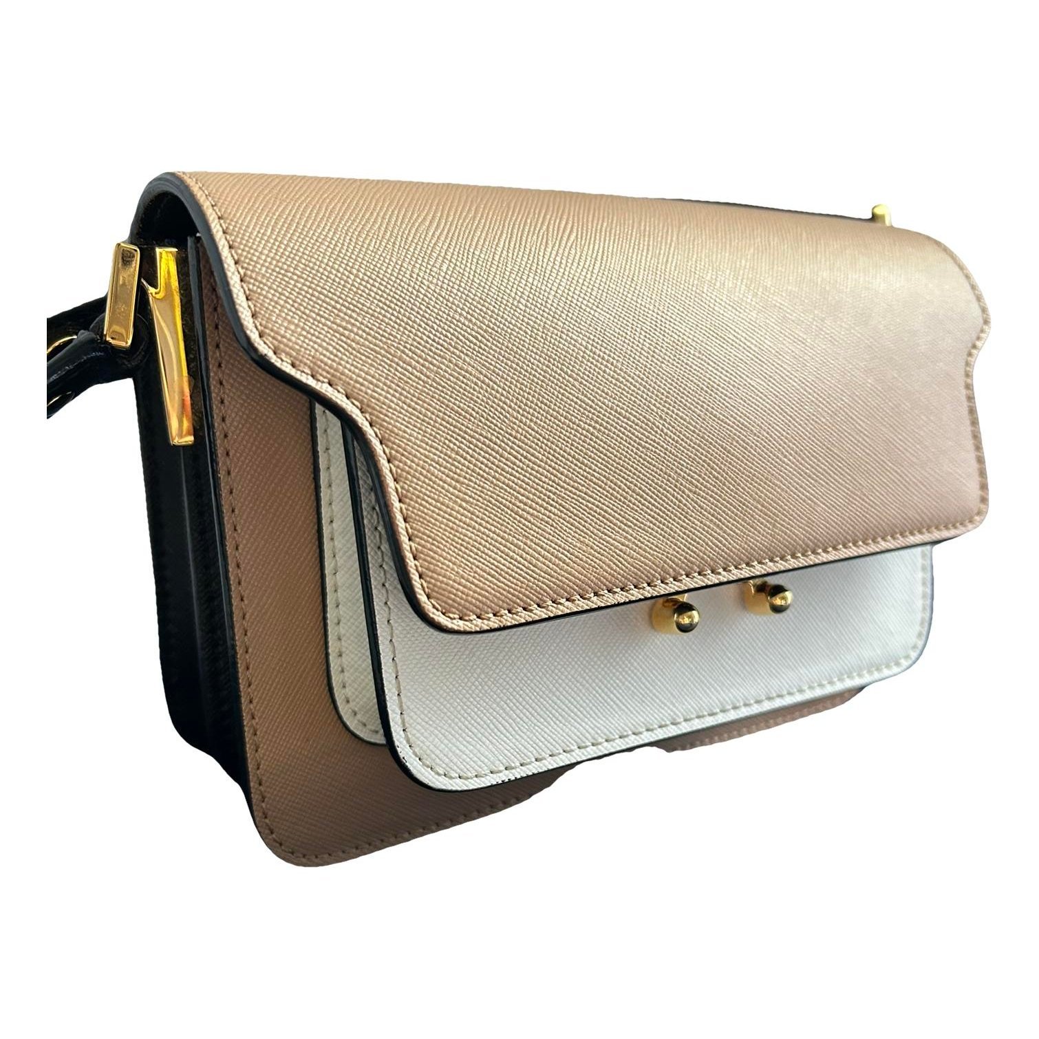 Trunk leather crossbody bag