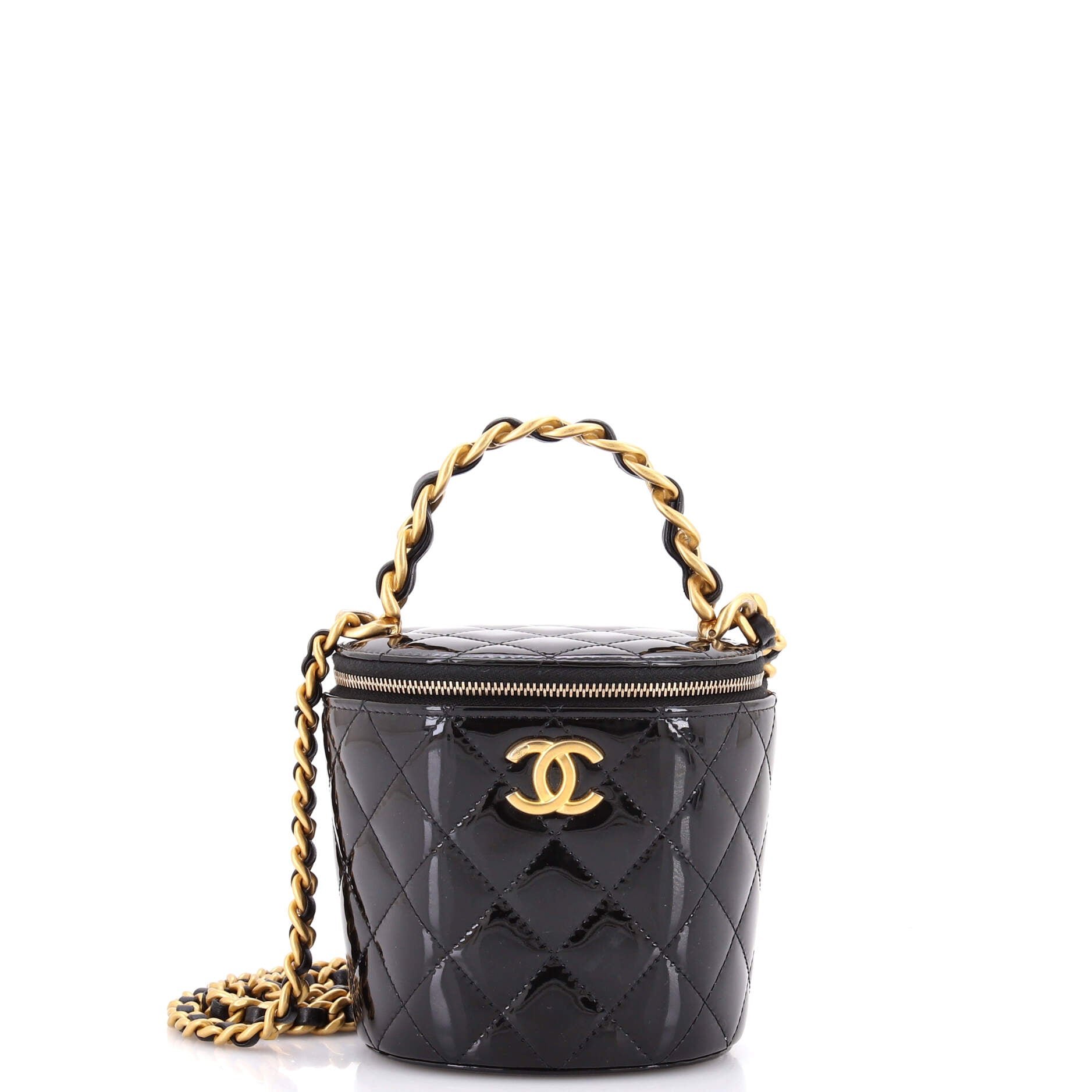 Afternoon Tea Vanity Bucket Bag Quilted Patent