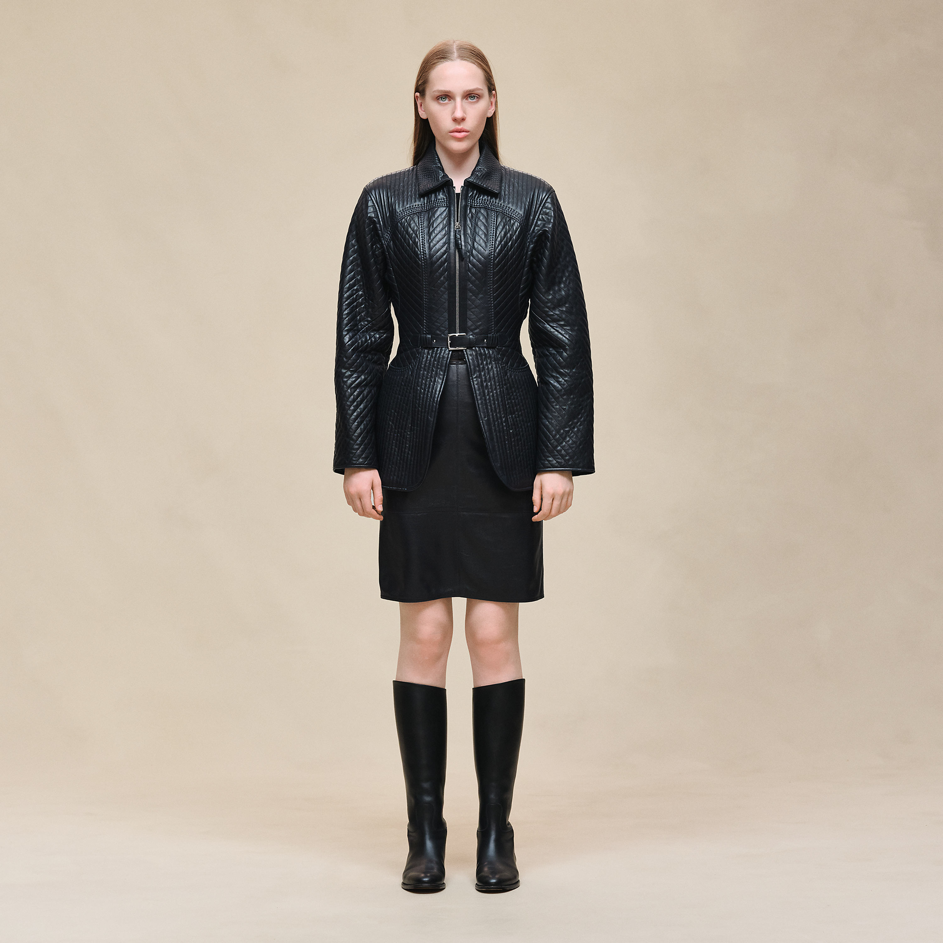 Quilted equestrian jacket