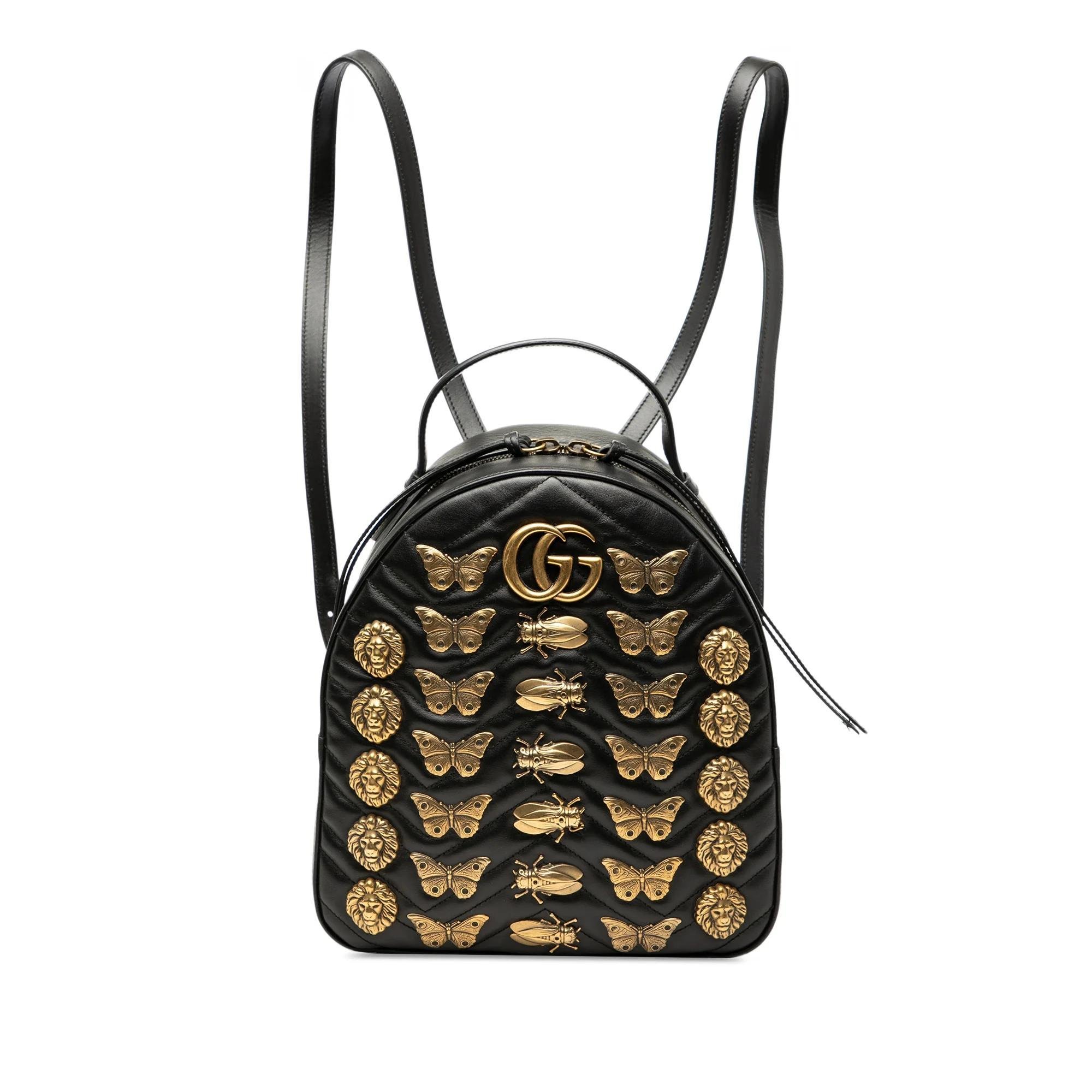 Animalier leather backpack