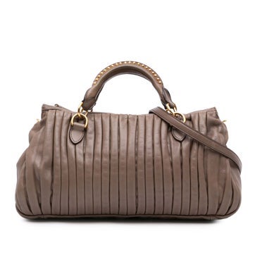 Nappa Leather Bosco Pleated Satchel