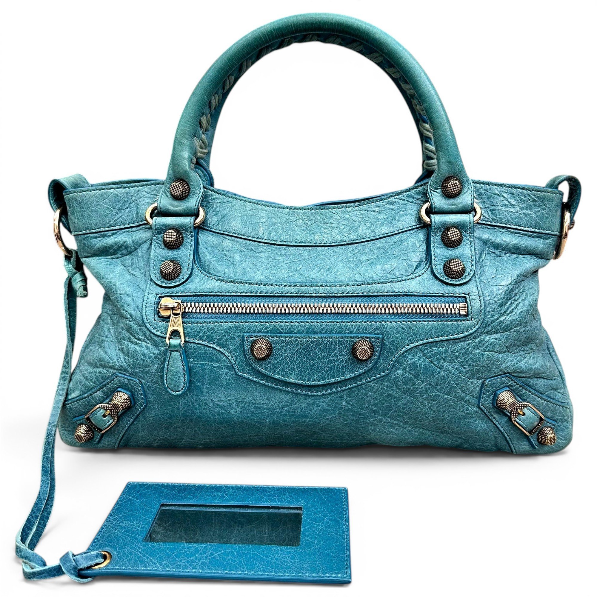 City leather handbag