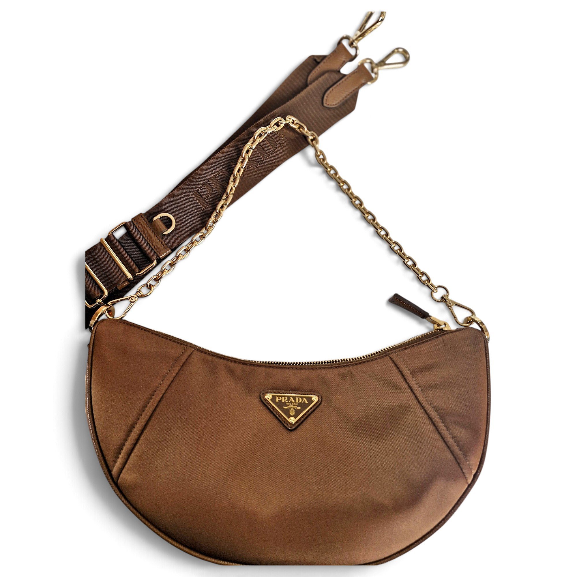 Demi-Lune vinyl crossbody bag