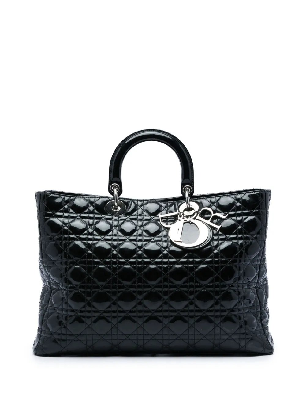 2010 Extra Large Patent Cannage Lady Dior satchel