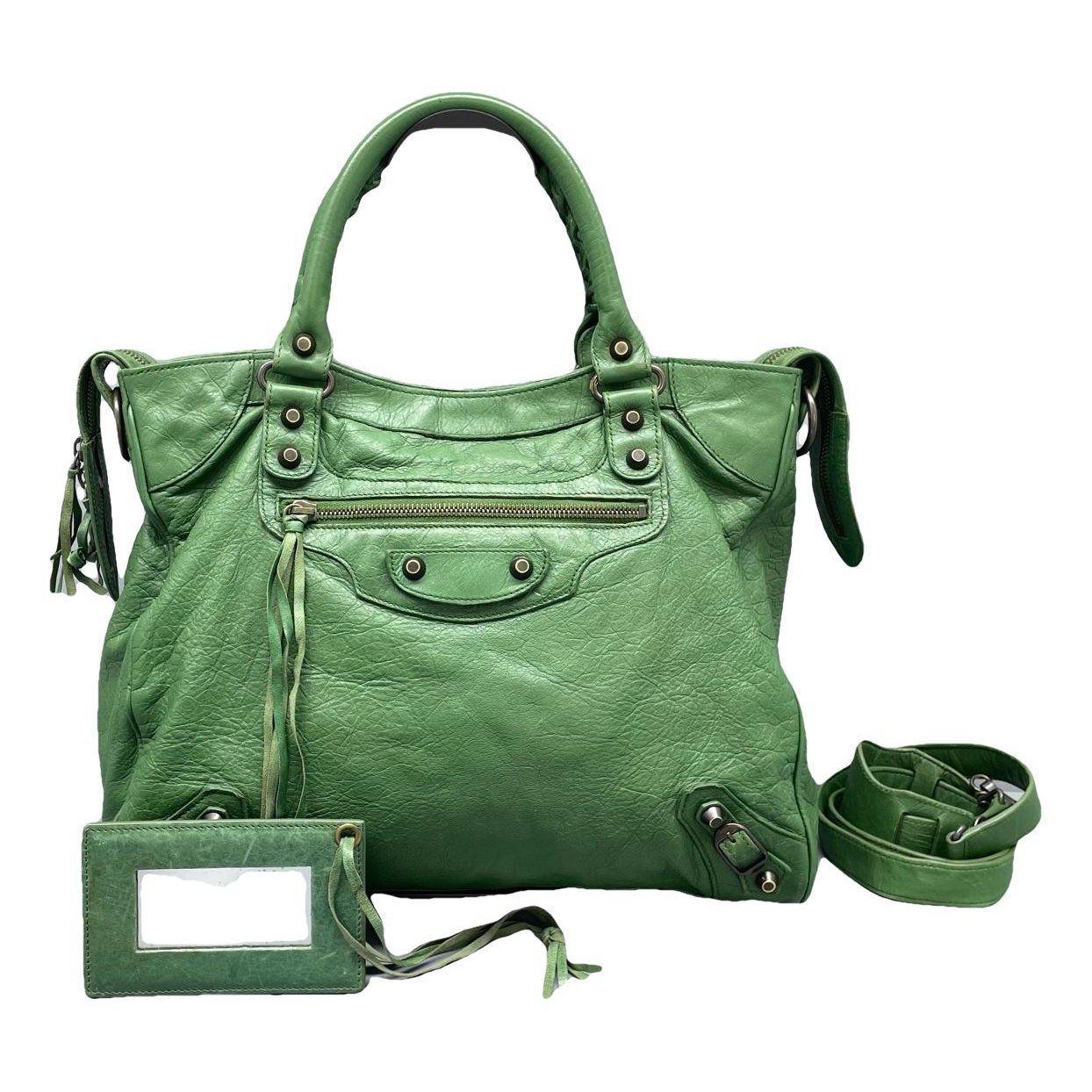 City leather handbag