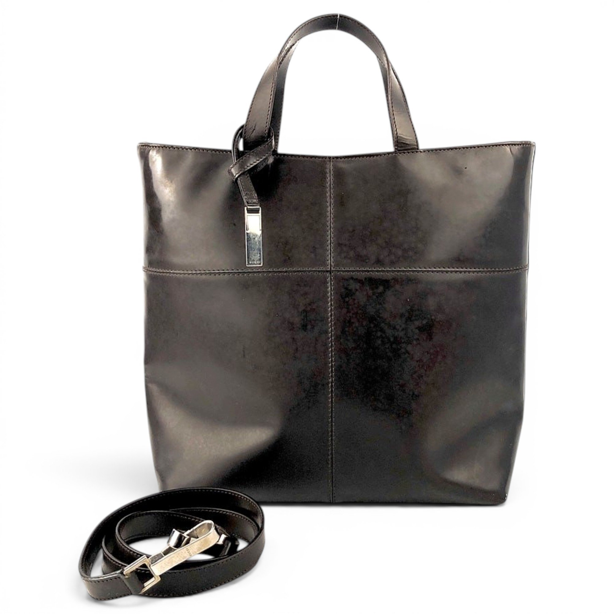 Patent leather handbag