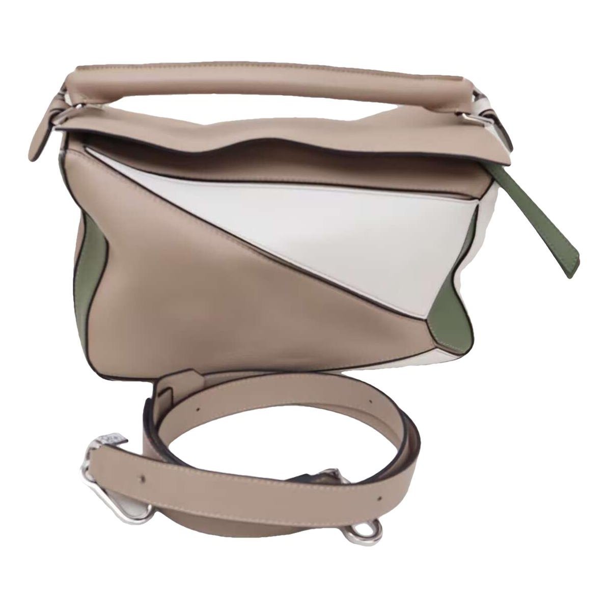 Puzzle leather handbag