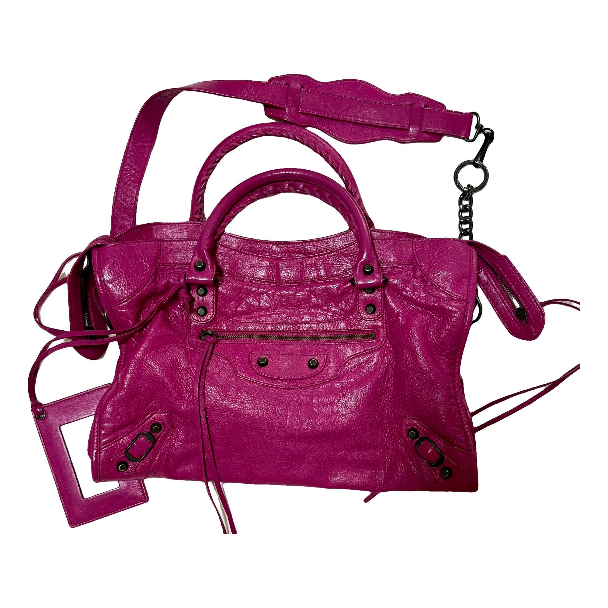 City leather handbag