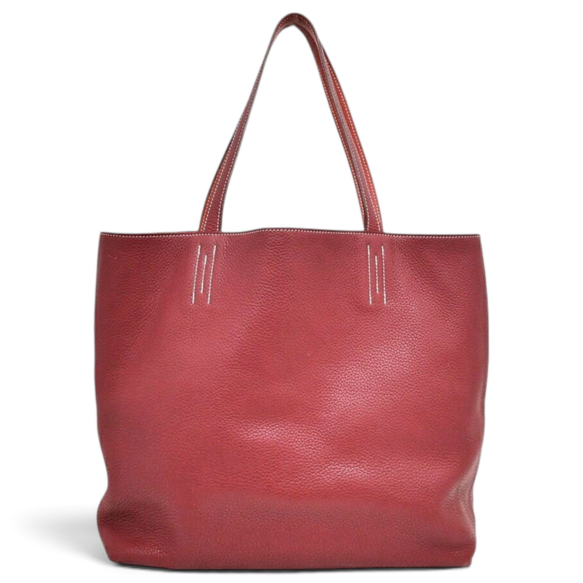 Double sens leather tote