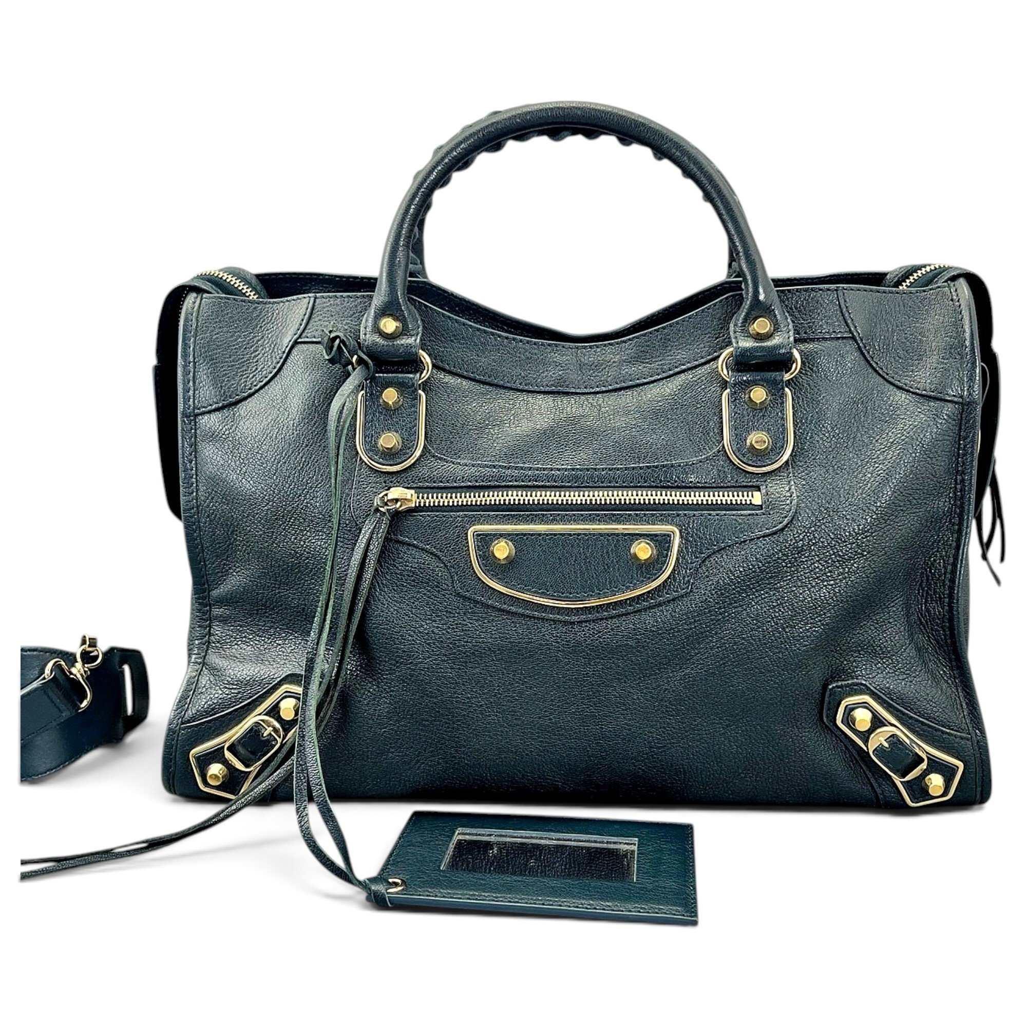 City leather handbag