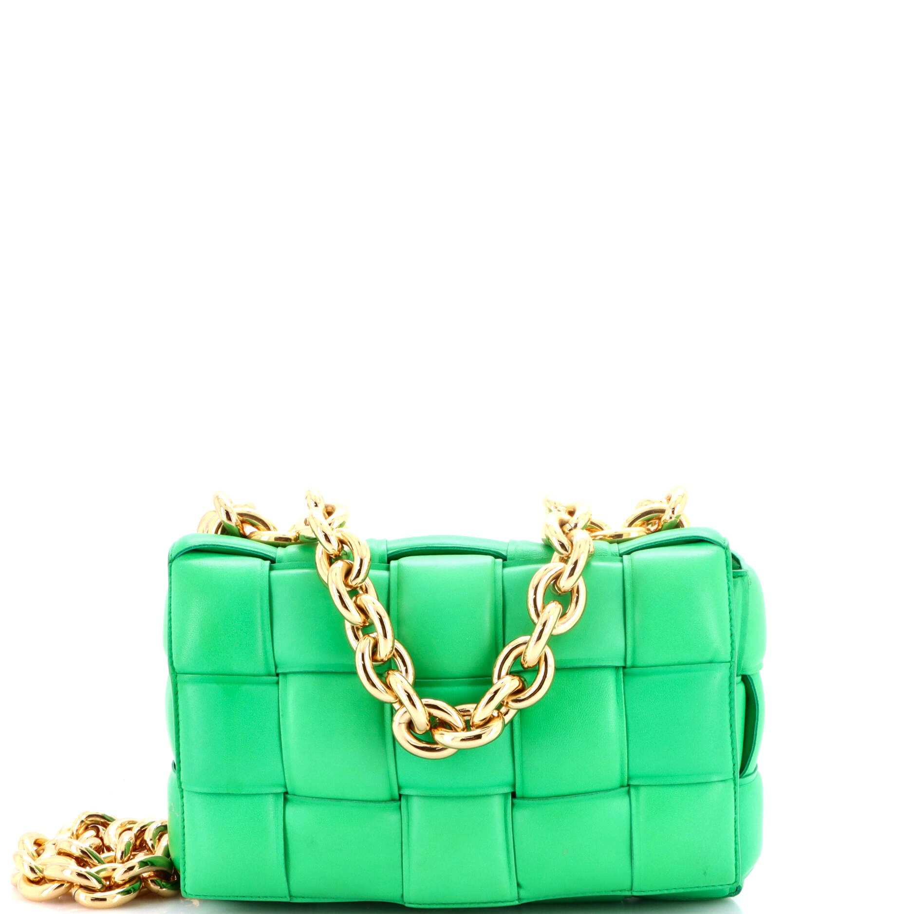 Bottega Veneta Cassette Chain Crossbody Bag Padded Maxi Intrecciato Leather