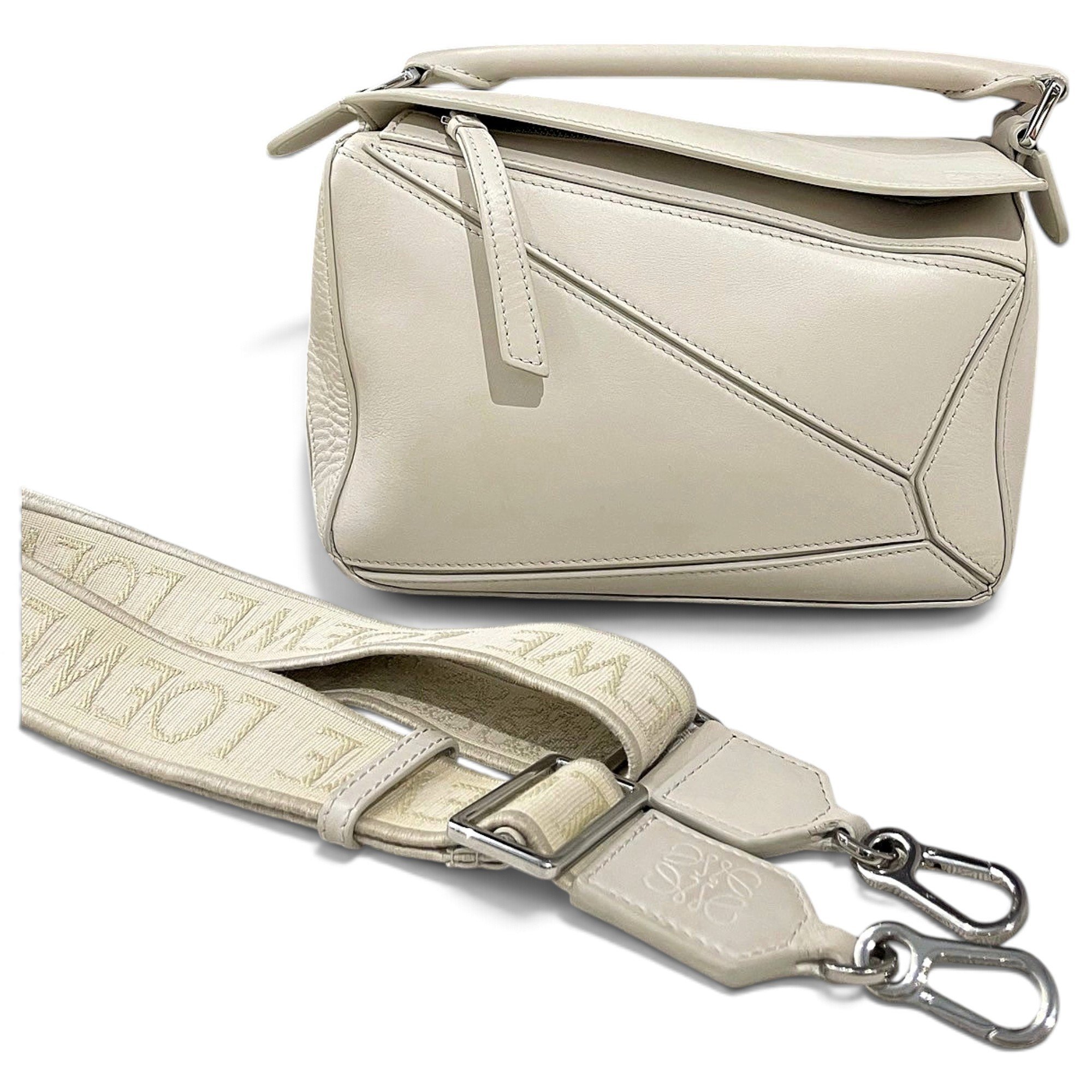 Puzzle leather handbag