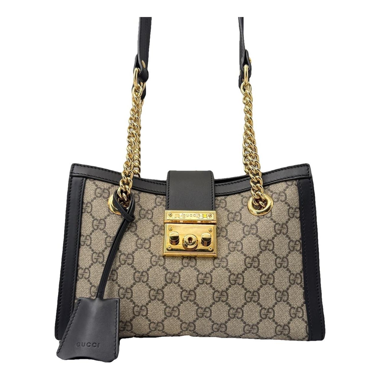 Padlock leather handbag