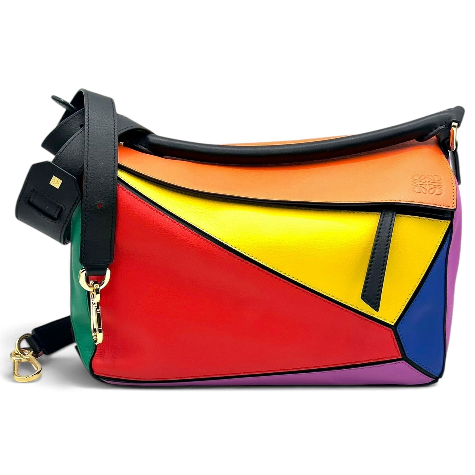 Puzzle leather handbag