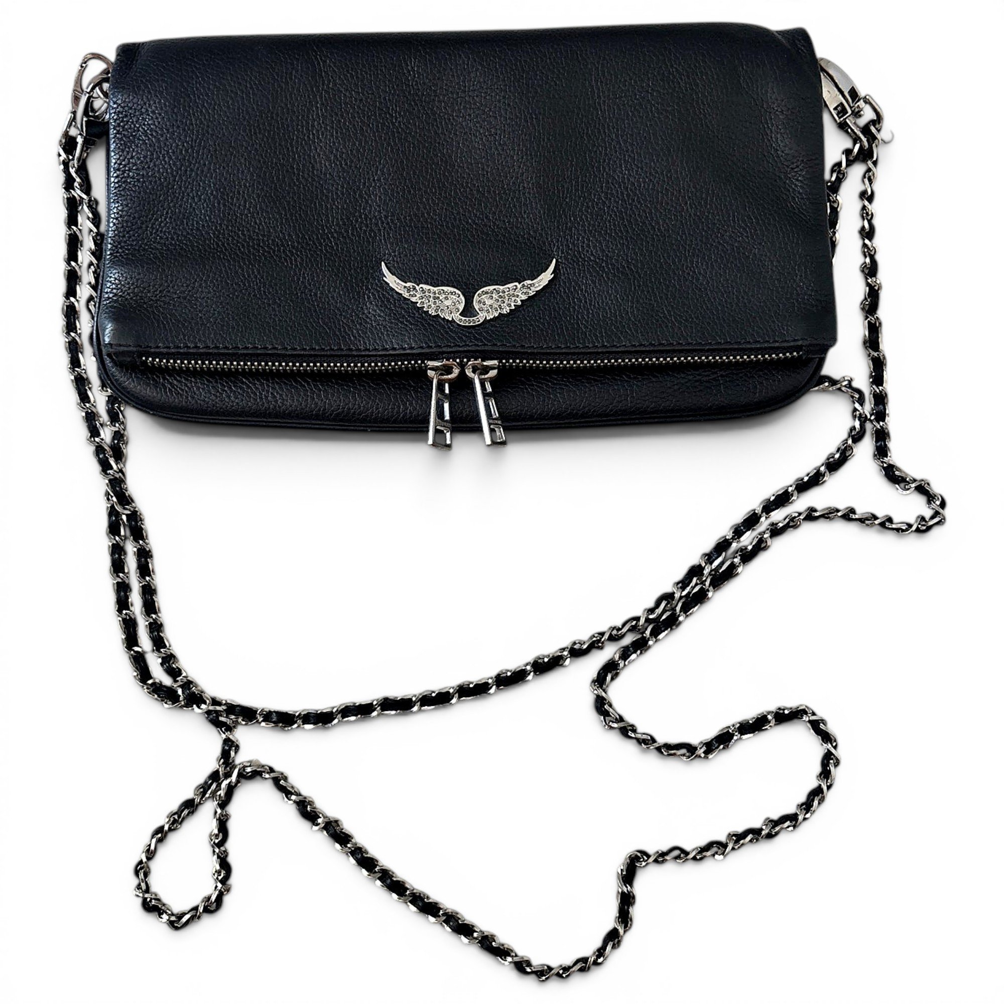 Rock leather clutch bag