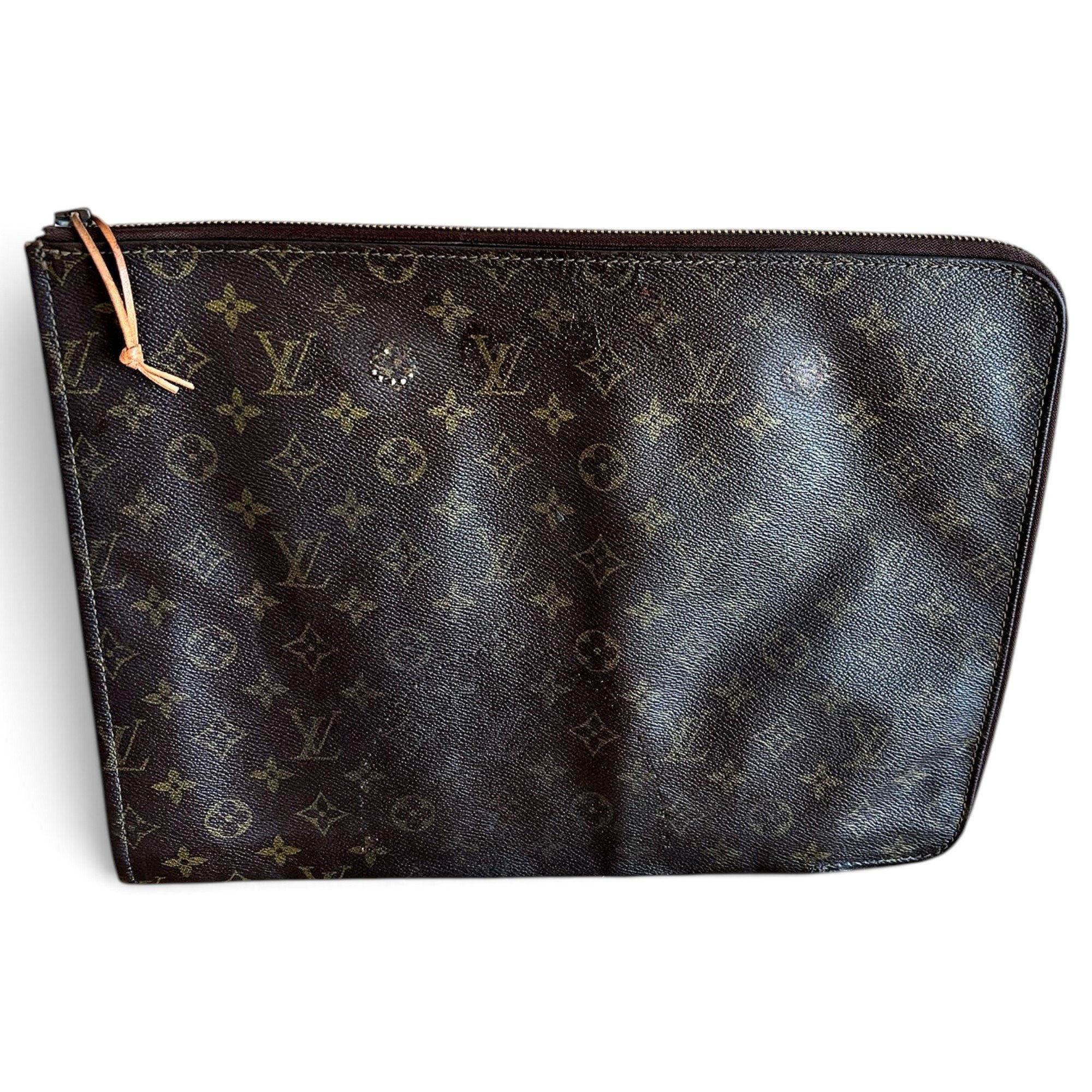 Leather clutch bag