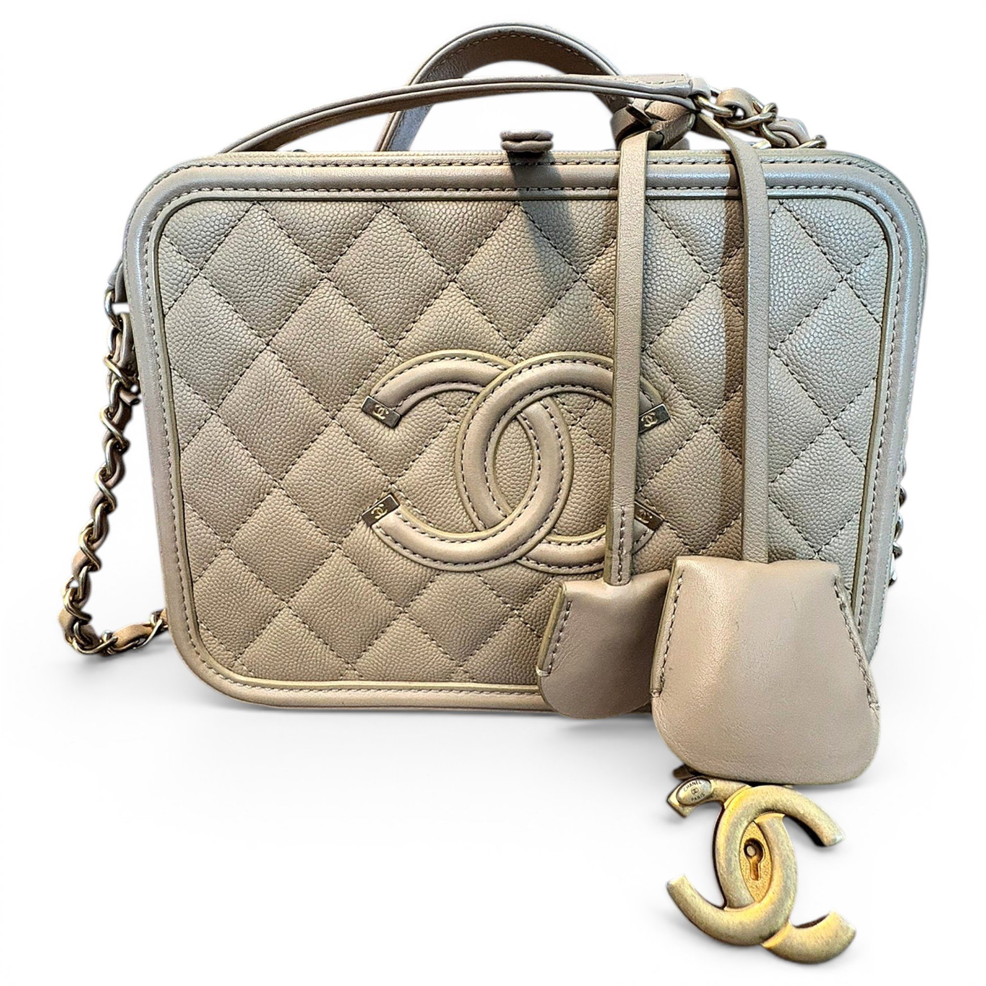 Vanity leather handbag
