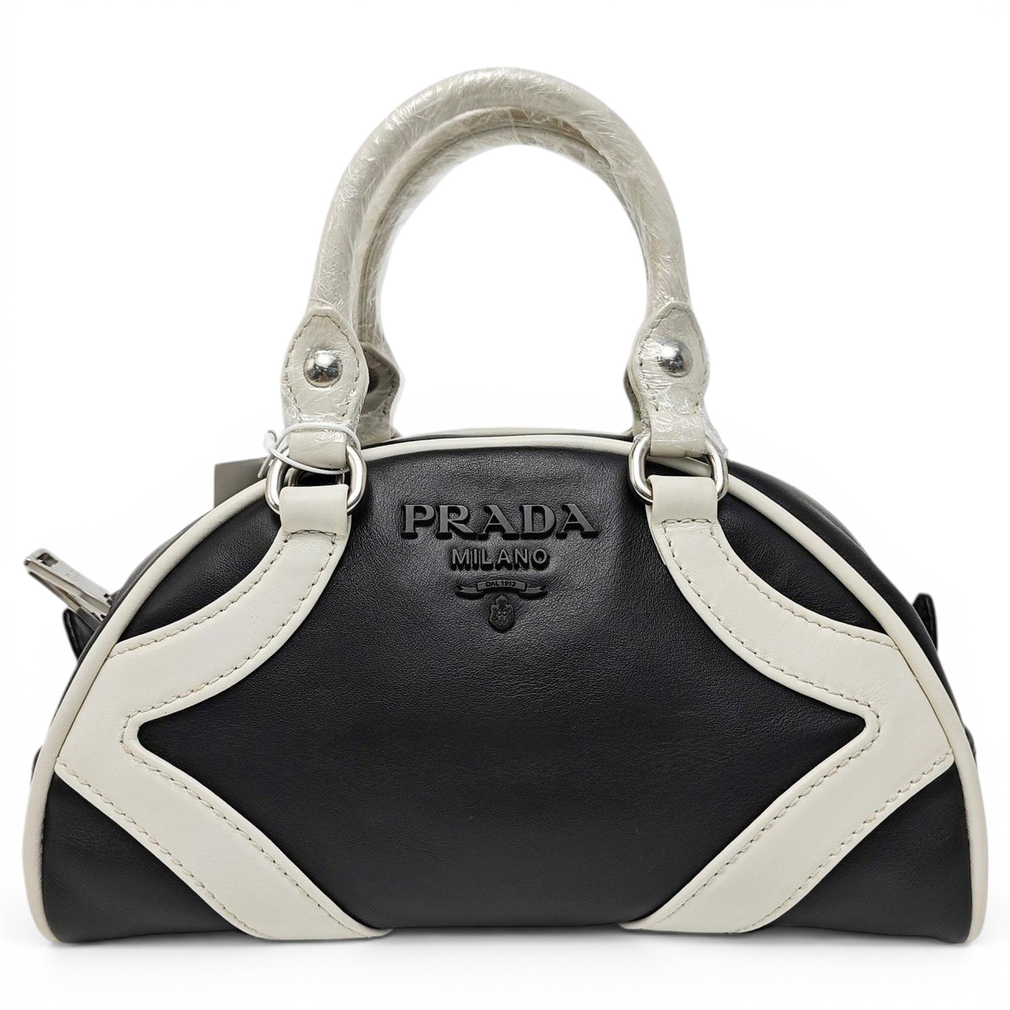 Bowling leather handbag