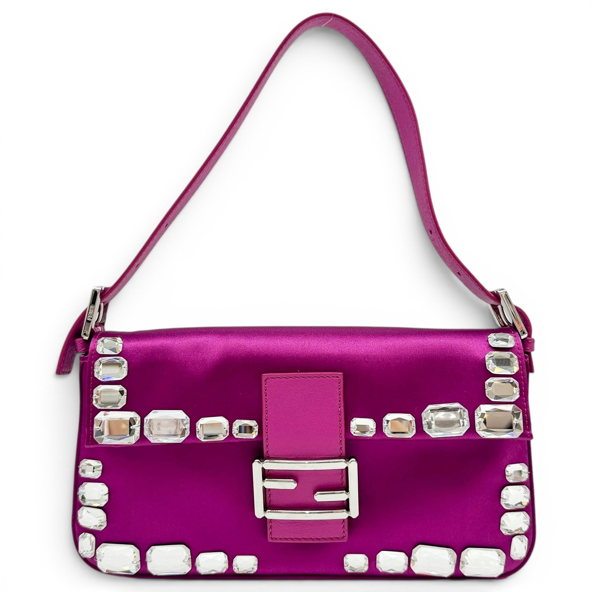 Baguette silk handbag