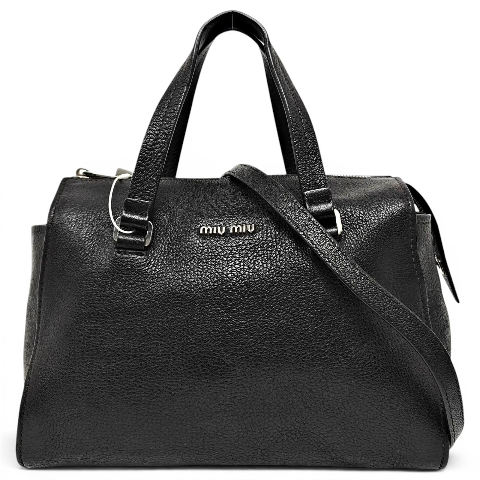 Bow bag leather handbag
