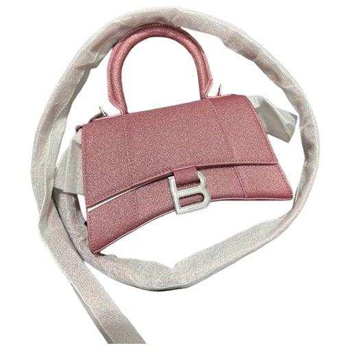 Hourglass leather handbag