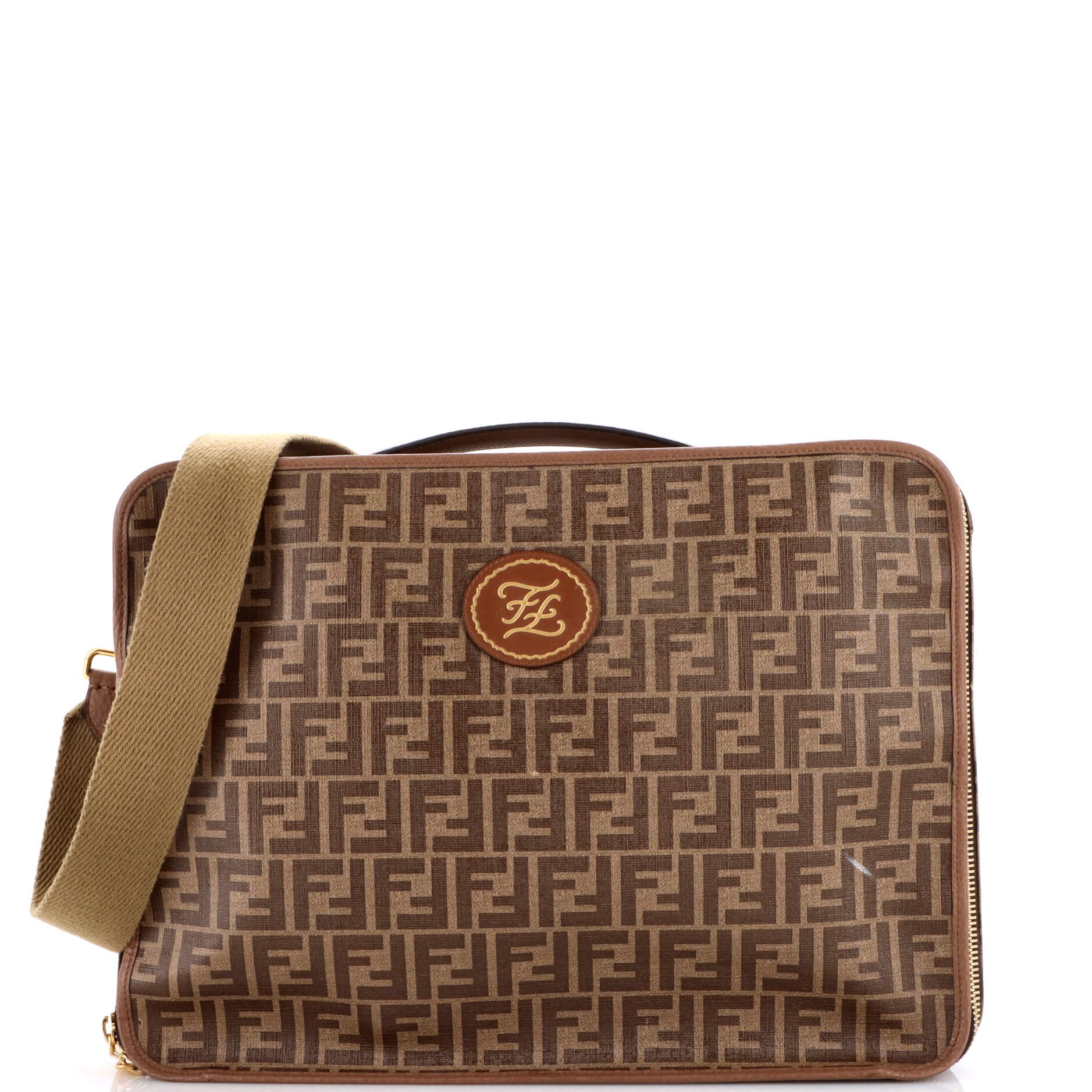Zip Around Travel Bag Zucca Coated Canvas Large